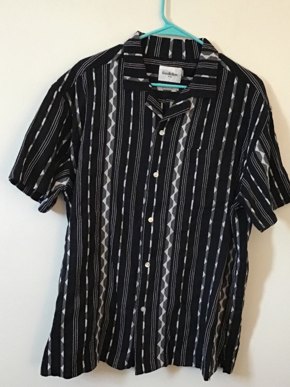 Men’s Short Sleeve Novelty Camp Shirt Large